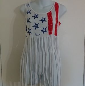 Patriotic Crop Top with Fringe!